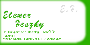 elemer heszky business card